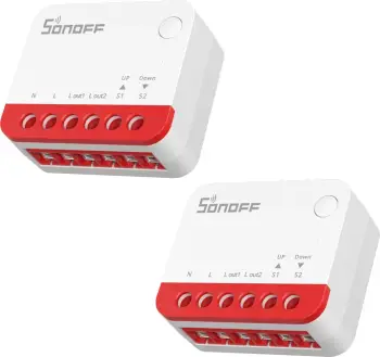 Switch ZigBee për roleta Sonoff MINI-ZBRBS, Zigbee 3.0, 100-240V, 2 copë, bardhë/kuqe