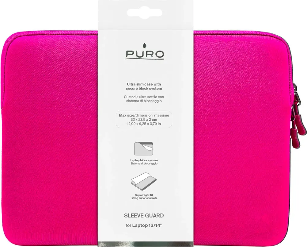 Çantë laptopi Puro Slim Guard 14" neoprene, pink - 2