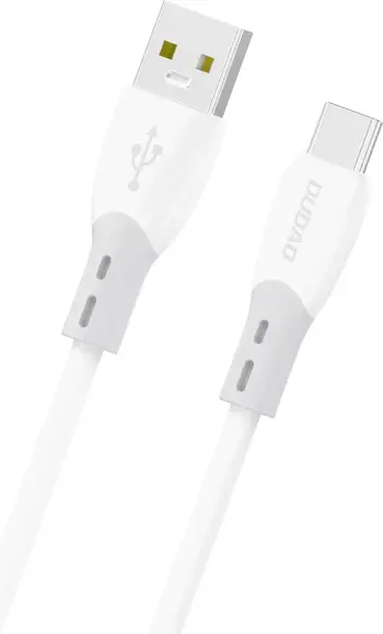 Kabllo Dudao L25ST USB-A në USB-C, 1 m, 5A, USB 2.0 (480 Mbps), e bardhë