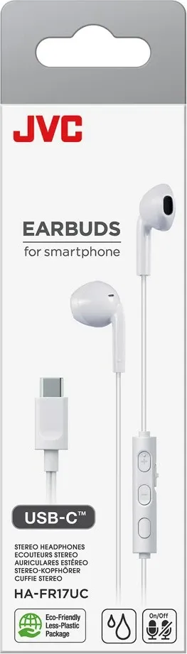 Kufje JVC HA-FR17UC, USB Type-C, me kabllo, Bardhë - 2