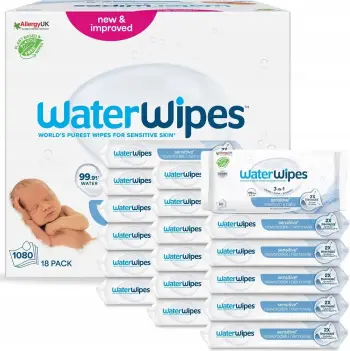 Peceta të lagura për bebe WaterWipes Sensitive+ Newborn and Infant, 18x60 copë