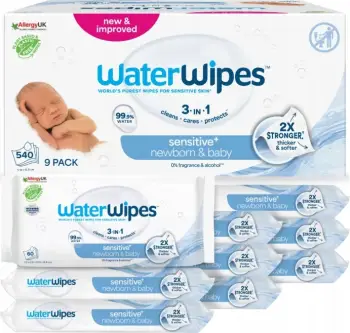 Peceta të lagura për foshnje WaterWipes Sensitive+ Newborn and Infant 9x60 copë