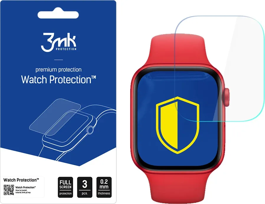 Folie mbrojtëse për orë 3MK Watch Protection, për Apple Watch SE 44mm, set 3 copë, transparente - 1