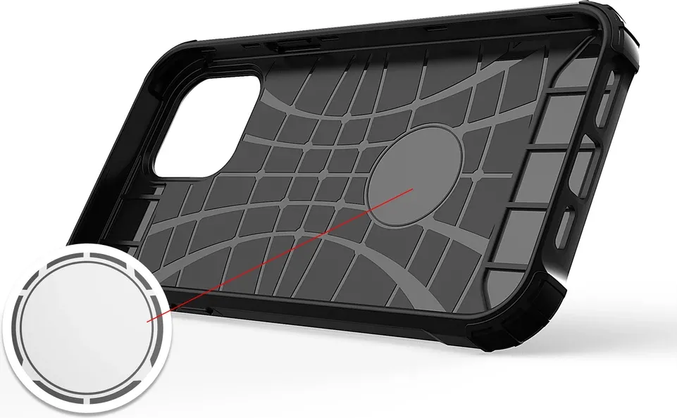 Mbështjellës Hurtel Hybrid Armor për iPhone 13 Pro, argjendtë - 5