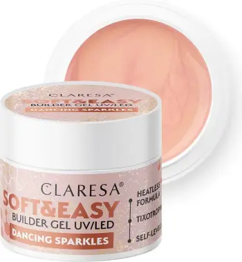 Xhel ndërtues për thonj Claresa Soft&Easy Builder Gel Dancing Sparkles për femra, 45g
