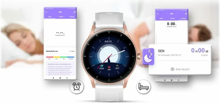 Smartwatch Gravity për femra, rose gold-white - 11