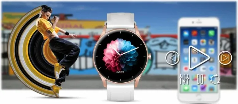 Smartwatch Gravity për femra, rose gold-white - 13