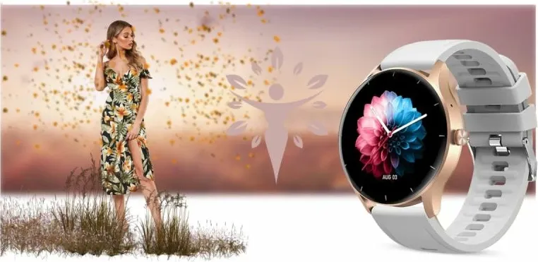 Smartwatch Gravity për femra, rose gold-white - 18