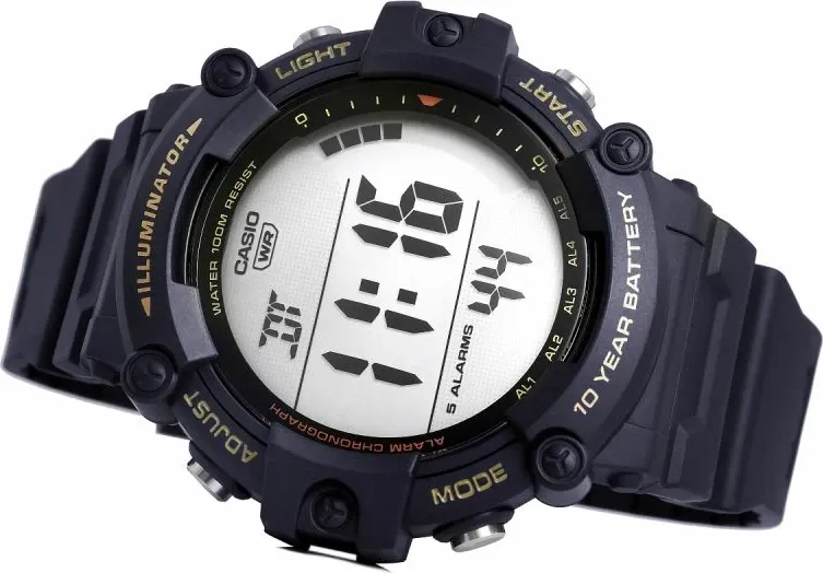 Ora digjitale Casio Illuminator AE-1500WHX-1A, kronometër, 100M rezistente ndaj ujit, e zezë - 6