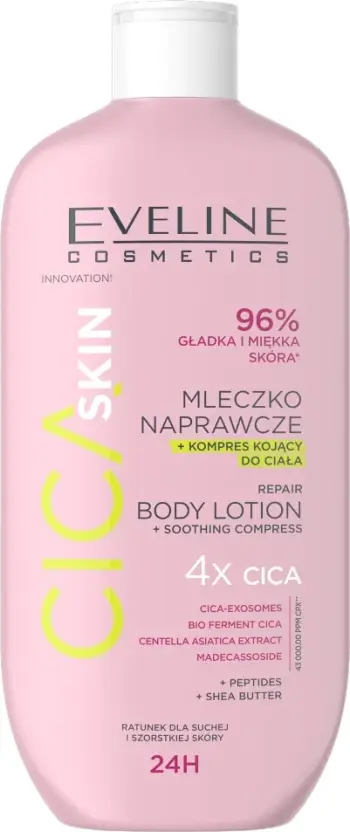 Qumësht për trup Eveline Cosmetics Cica Skin Repair Milk + Calming Compress për femra 350ml