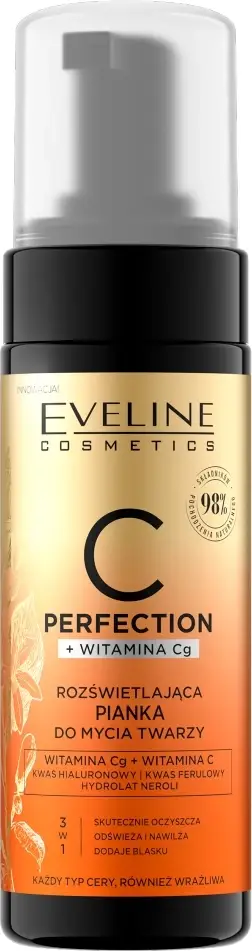 Shkumë pastruese për fytyrë Eveline Cosmetics C-Perfection Brightening për femra, 150ml