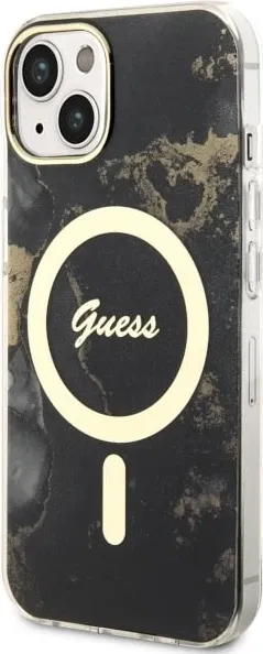 Mbështjellës Guess Golden Marble për iPhone 14 Plus 6.7", MagSafe, zi - 2