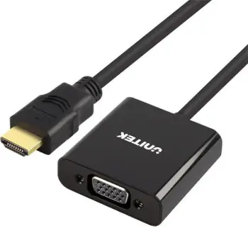 Adaptor HDMI në VGA UNITEK Y-6333, me audio 3.5mm, Full HD, i zi