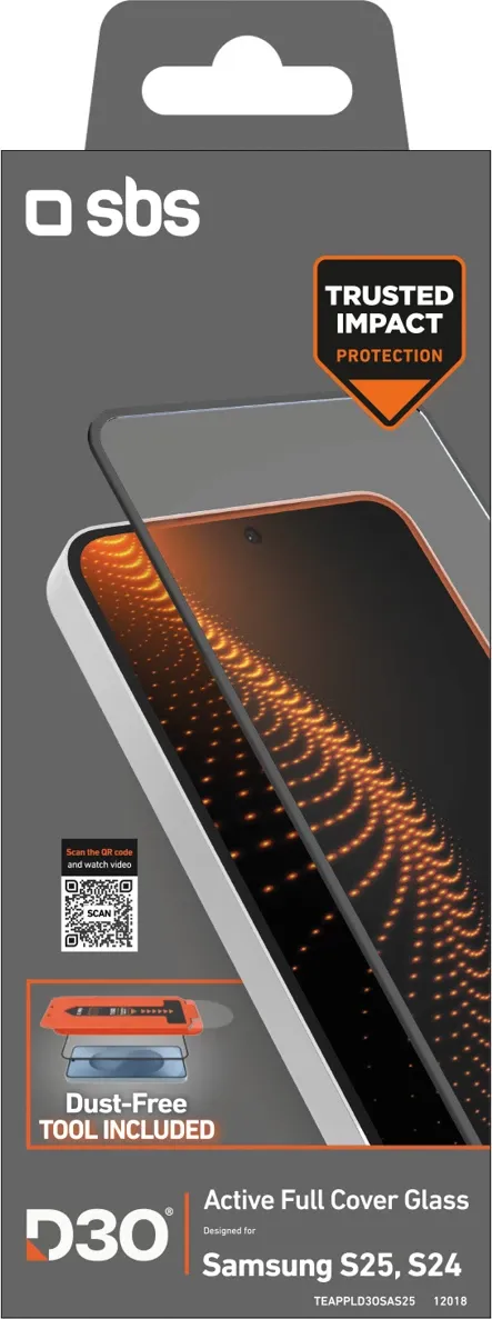 Xham i temperuar SBS D3O për Samsung Galaxy S24/S25, transparent, me aplikator - 2