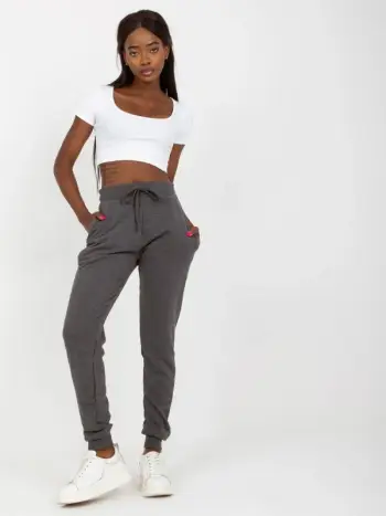 Pantallona sportive BASIC FEEL GOOD, gri e errët