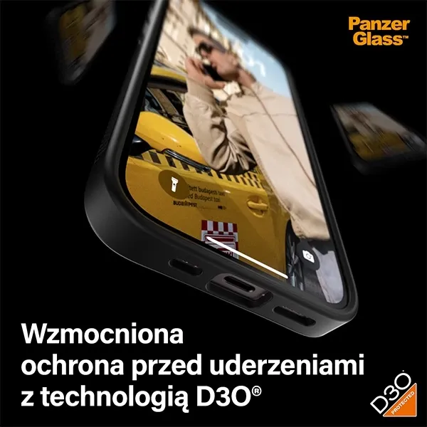 Mbështjellës PanzerGlass ClearCase për iPhone 15, Transparent & Zi - 7