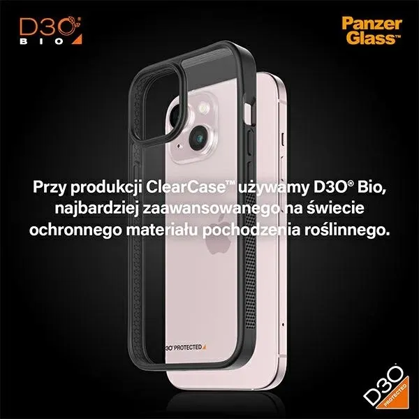 Mbështjellës PanzerGlass ClearCase për iPhone 15, Transparent & Zi - 8