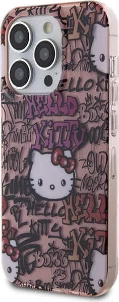 Mbështjellës Hello Kitty IML Tags Graffiti për iPhone 13 Pro Max, rozë - 2