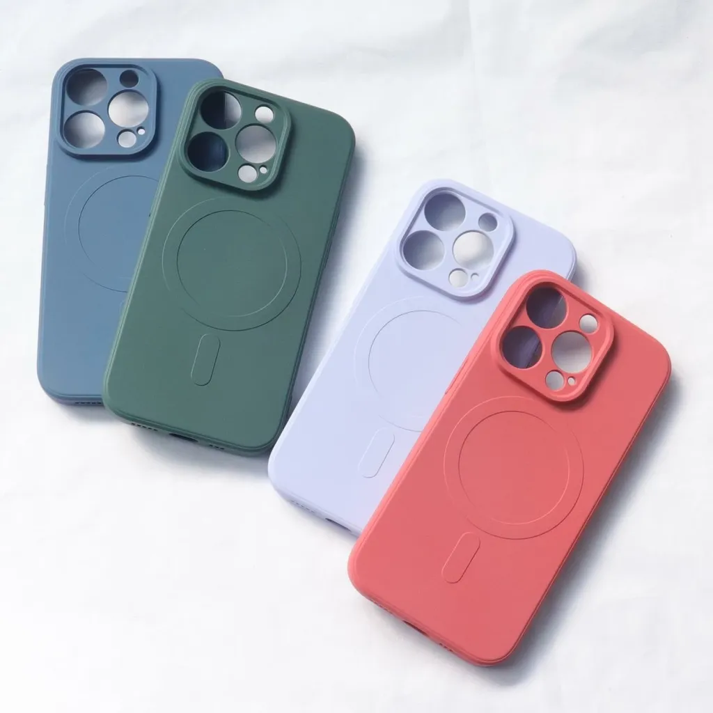 Mbështjellës silikon për iPhone 15 Plus Hurtel, MagSafe, Blu - 2
