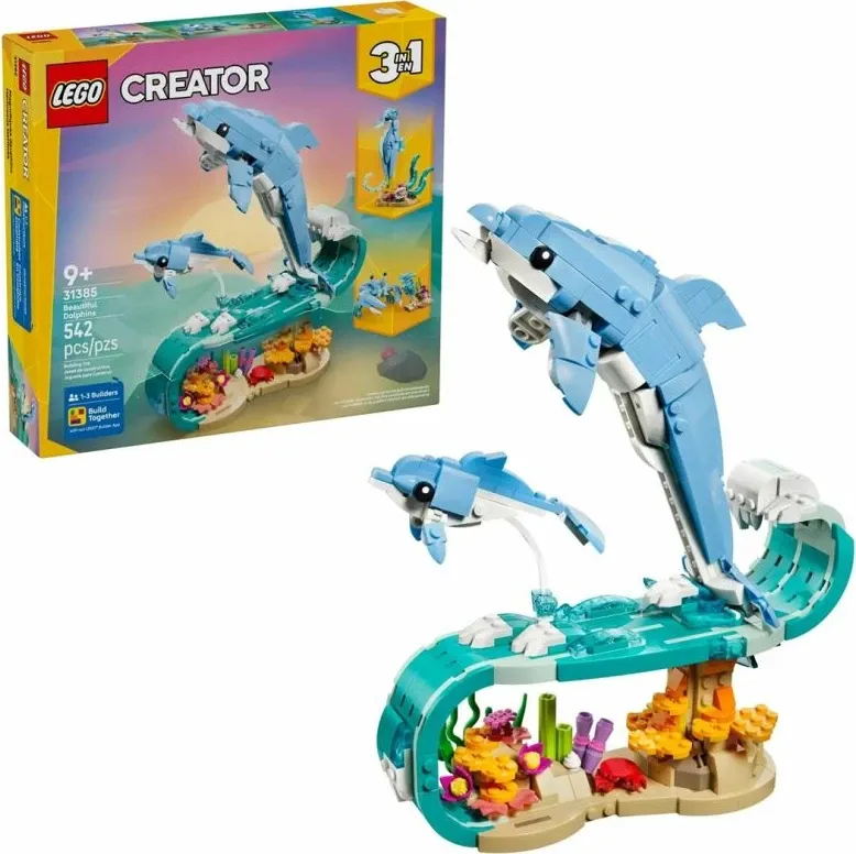 Set ndërtimi LEGO Creator 3in1 31385 Beautiful Dolphins, 542 pjesë, mbi 9 vjeç, shumëngjyrësh - 1