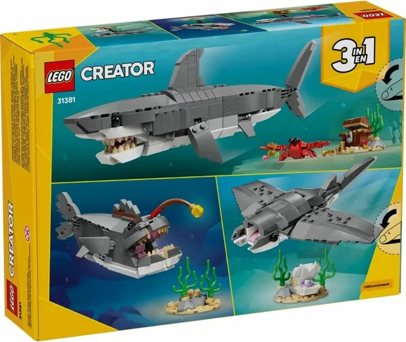 Set konstruktues LEGO Creator 3in1 Fierce Shark 31381, 379 pjesë, temë nënujore, shumëngjyrësh - 2