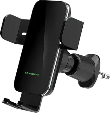 Mbajtës telefoni me karikues wireless Wozinsky WEDZ-3Y8S për veturë, 15W, i zi