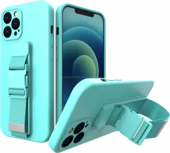 Mbështjellës Hurtel për iPhone 13 Pro, me litar, ngjyrë e kaltër e lehtë