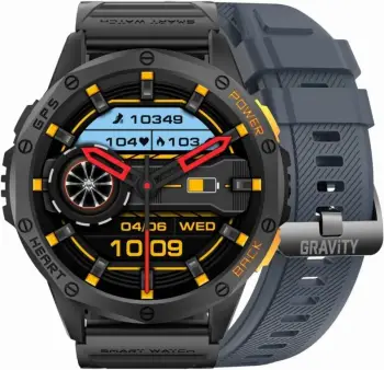 Smartwatch për meshkuj Gravity, rrip i zi dhe i kaltër