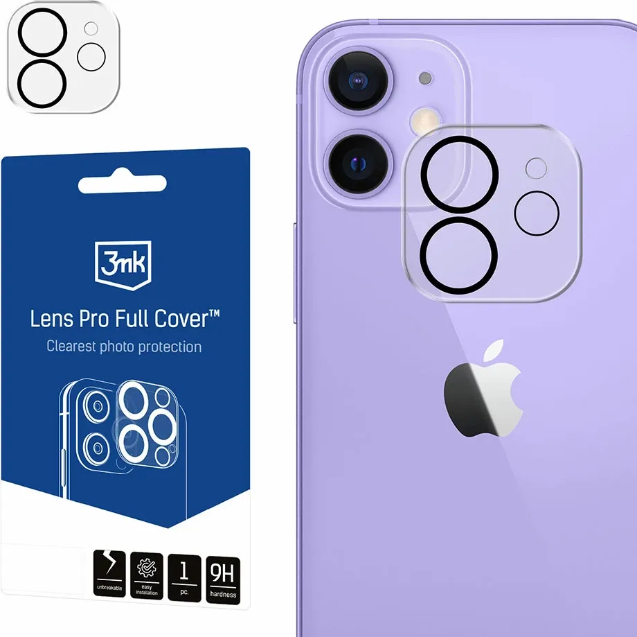 Mbrojtës xhami për kamerë 3mk Lens Pro Full Cover për iPhone 11/12 mini - 1