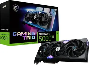 Kartë grafike MSI GeForce RTX 5060 Ti Gaming Trio OC, 16GB GDDR7, 8K, e zezë