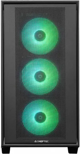 Kasë CHIEFTEC HUNTER 3 GS-03B-OP ATX/E-ATX USB-C RGB me xham të temperuar, e zezë - 1