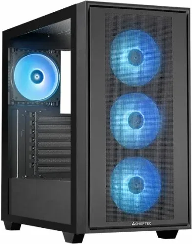 Kasë CHIEFTEC HUNTER 3 GS-03B-OP ATX/E-ATX USB-C RGB me xham të temperuar, e zezë - 7