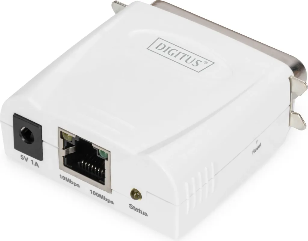 Print server Digitus DN-13001-1, Fast Ethernet, port paralel, i bardhë - 2