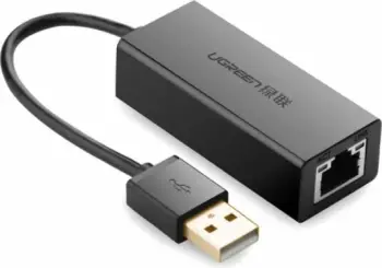 Adapter Ethernet USB-A 2.0 UGREEN 20254 RJ45 10/100Mbps, i zi, në kuti
