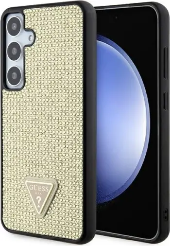 Mbështjellës Guess Rhinestone Triangle për Samsung Galaxy S24+, ari
