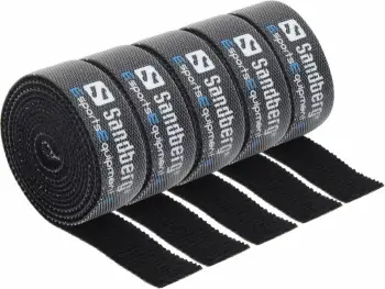 Organizues kabllosh me velcro Sandberg 520-33, 5x1 m, i zi, paketë 5 copë