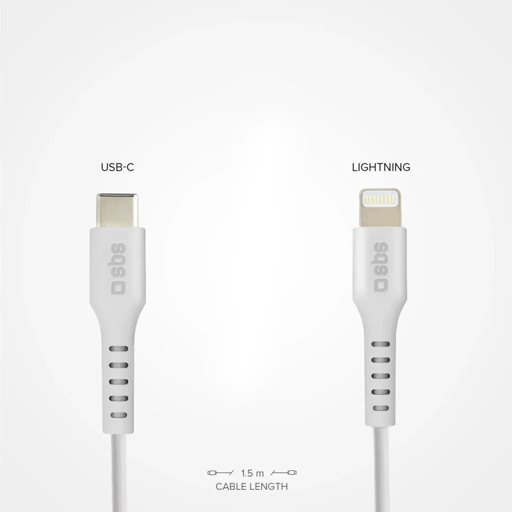 Kabllo USB SBS Mobile USB C në Lightning, 1 m, e bardhë - 5