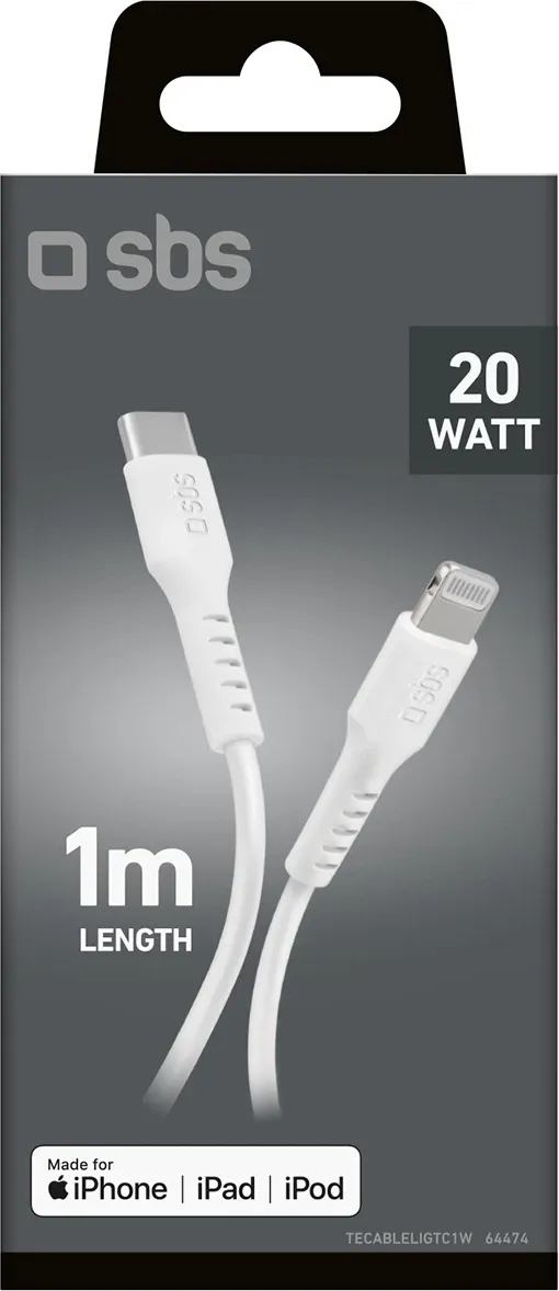 Kabllo USB SBS Mobile USB C në Lightning, 1 m, e bardhë - 8