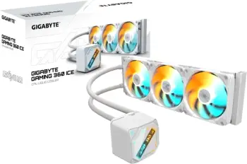 Sistem ftohje me ujë për CPU, GIGABYTE GME 360 ICE, radiator 360mm, 3x120mm ARGB, për Intel/AMD, i bardhë