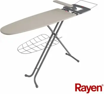 Tavolinë hekurosje Rayen 613801 120.5 x 41 cm me dërrasë të integrume për mëngë, me mbajtëse për stacion avulli, bezhe