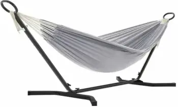 Hamak me kornizë SONGMICS GHS001G01, 210 x 150 cm, ngarkesë max 240 kg, lartësi e rregullueshme, gri/zezë