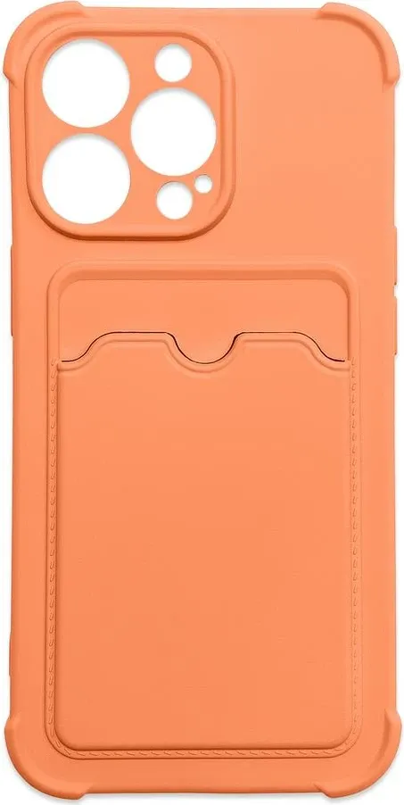 Mbështjellës Hurtel për iPhone 13 Pro Max, Card Armor, silikon, portokalli - 1