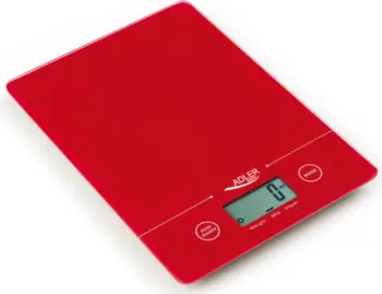 Peshore kuzhine elektronike ADLER AD3138 R, 5 kg, 1 g, LCD, TARE, e kuqe