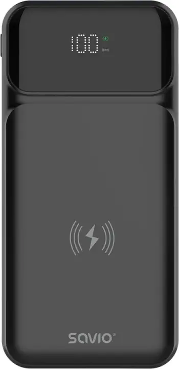 Power bank SAVIO BA-09, 37 mAh, karikim wireless, i zi