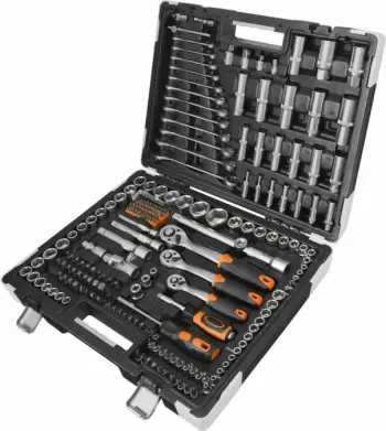 Set veglash VONHAUS 3500186, 215 copë, e zezë/portokalli
