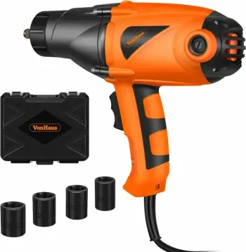 Çelës me goditje 230V VonHaus 3500185 450Nm me set 4 koka 17/19/21/22mm me valixhe, portokalli/zi