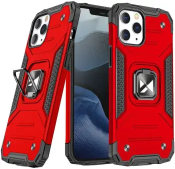 Mbështjellës Wozinsky Ring Armor për iPhone 14 Pro Max, me mbajtëse magnetike, i kuq