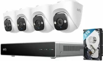 sistem monitorimi NVR PoE Anker eufy Security E41 4K, 8-kanal (zgjerueshëm 16), HDD 2TB, set 4 kamera + NVR, bardhë/zi