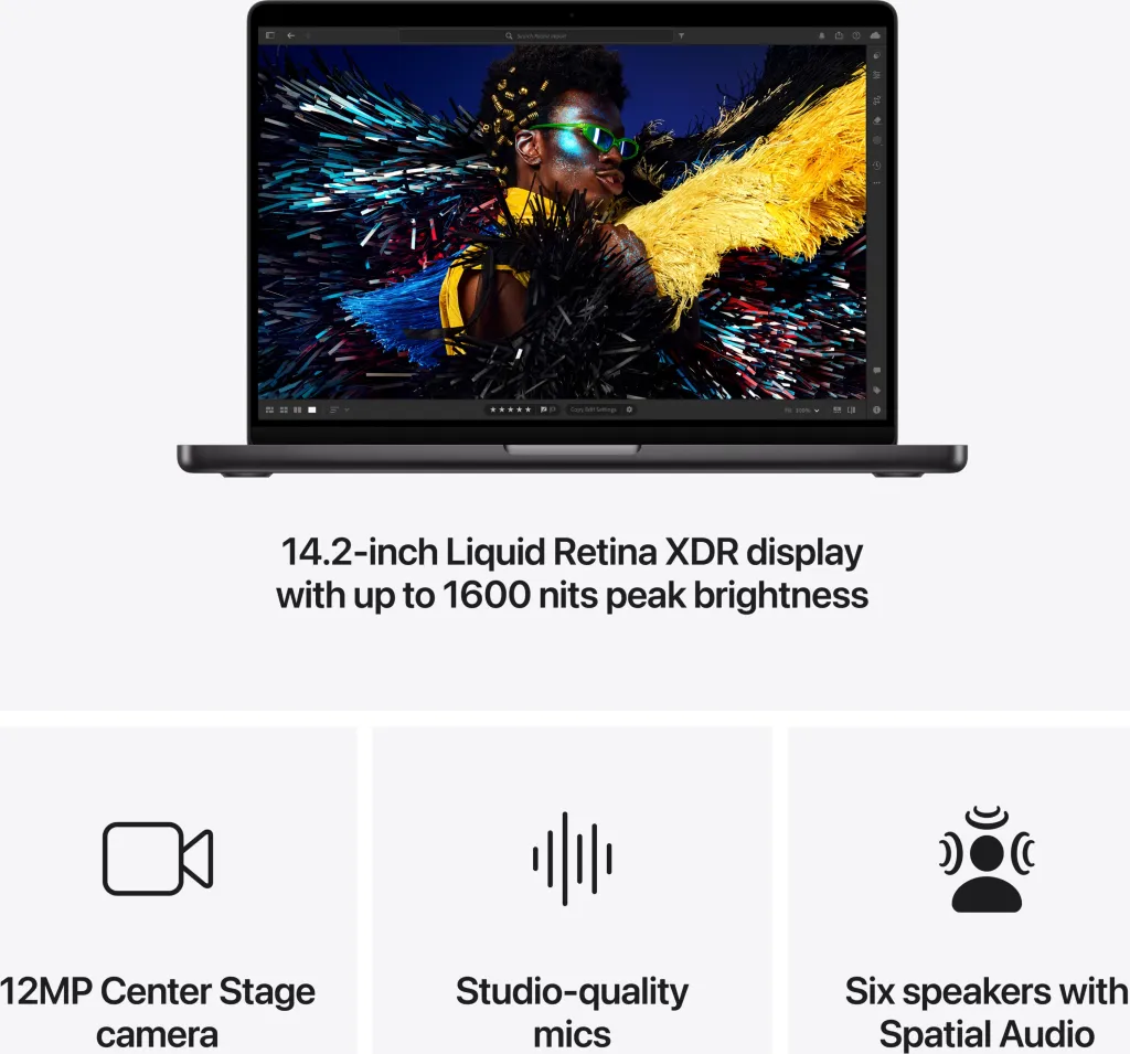 Apple MacBook Pro, 14", M4 Pro 14‑core, 24GB, 1TB SSD, 20‑core GPU, Space Black - 5