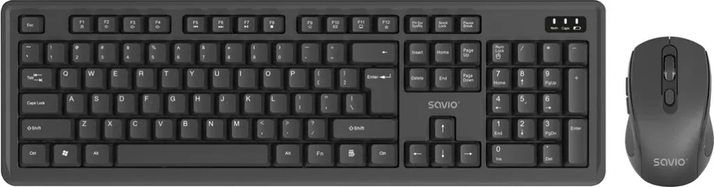 Set tastierë dhe maus wireless Savio KB-03, USB, QWERTY, Anglisht, e zezë - 2